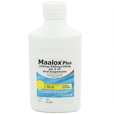 Maalox Plus ( aluminium hdroxide + magnesium hydroxide + simethicone ) 355 ml suspension
